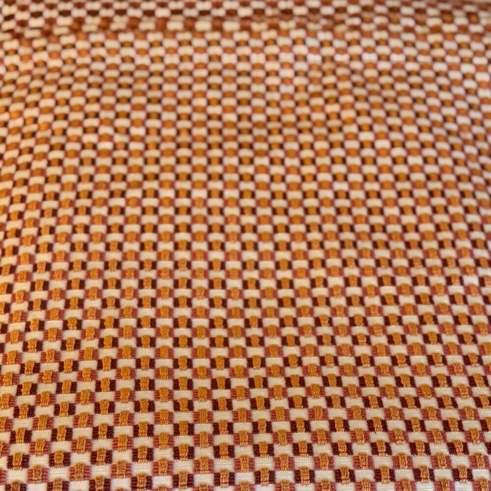 Manuel Canovas Velours Tosca Fabric – Terracotta Check, 3.5 Yards (Hemmed)